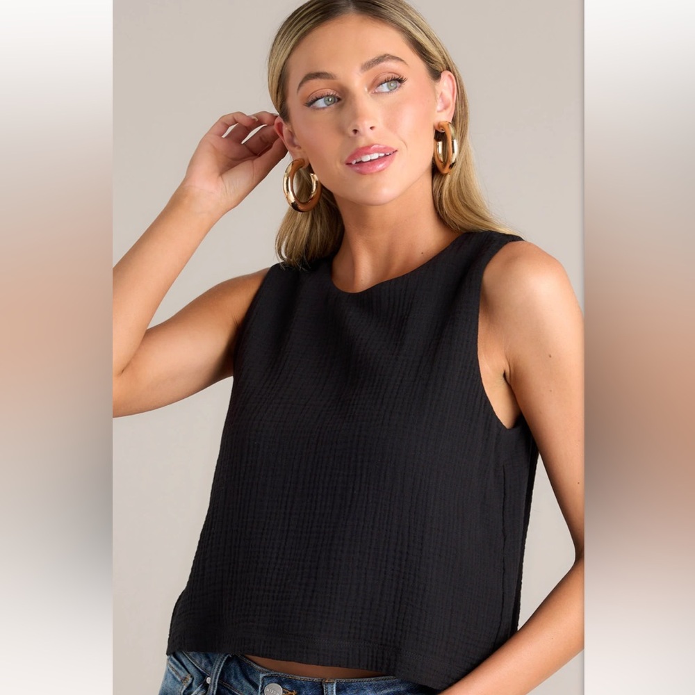Z Supply Beau Gauze Top, black, size M